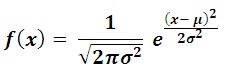 formula to calculate Normal or Gaussian distribution