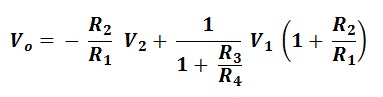 formula to calculate instrumentation amplifier output voltage