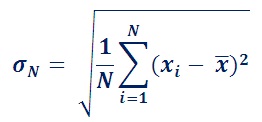 formula to estimate population standard deviation for entire samples