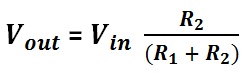 formula to calculate potential divider output voltage