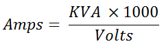 formula to calculate single phase current