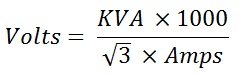 formula to calculate three phase voltage