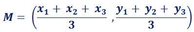 formula to find mid point of a Triangle